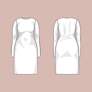 Womens knit dress | Sizes 18-24 | Basic block PDF sewing pattern