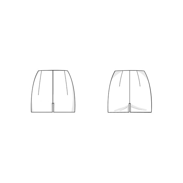 Womens high waist shorts | Sizes 2-8 | Basic block PDF sewing pattern