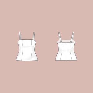 Square neck cami top | Sizes 18-24 | Basic block PDF sewing pattern