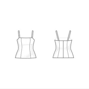 Square neck cami top | Sizes 2-8 | Block PDF sewing pattern
