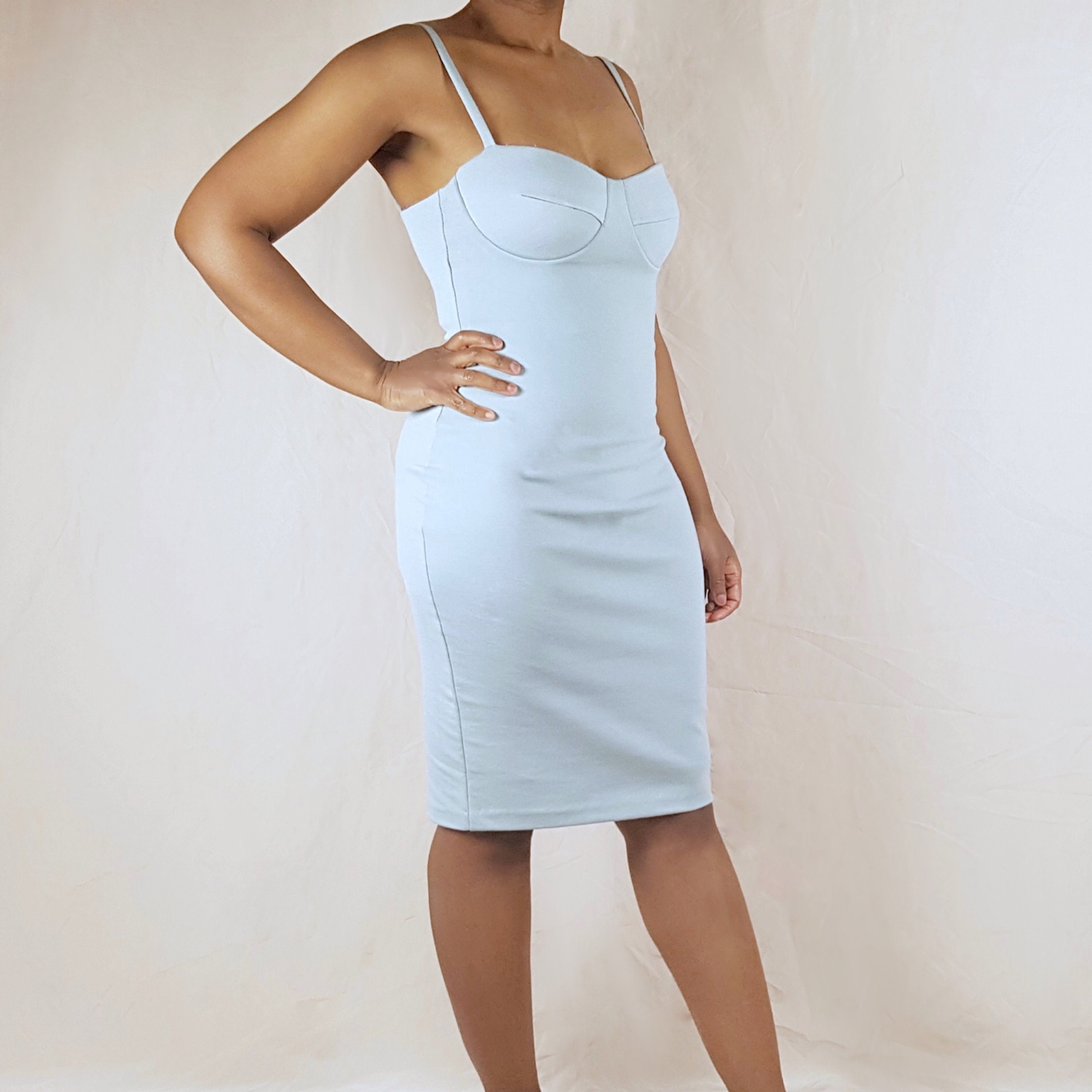 PDF Sewing Pattern Sizes 2-8 Womens Midi Dress With Built in Bra Cups 