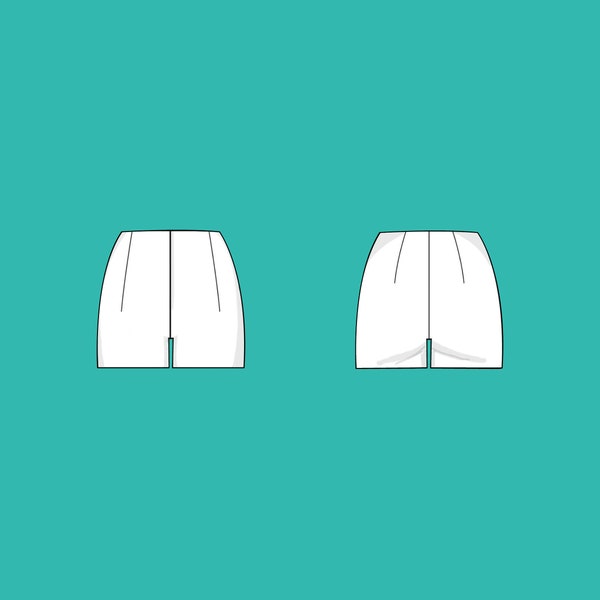 Womens high waist shorts | Sizes 10-16 | Basic block PDF sewing pattern