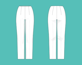 Calça Cigarette - Molde de Costura em PDF | Cintura natural, corte ligeiramente afunilado