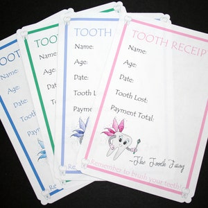 Cartes de réception Tooth Fairy - un souvenir de la fée des dents