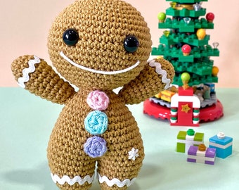 Gingerbread Man Kawaii Crochet Amigurumi Pattern PDF