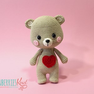 Osito de San Valentín Amigurumi Patrón Ganchillo en PDF