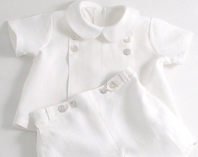 White Linen Suit for a Baby Boy Etsy