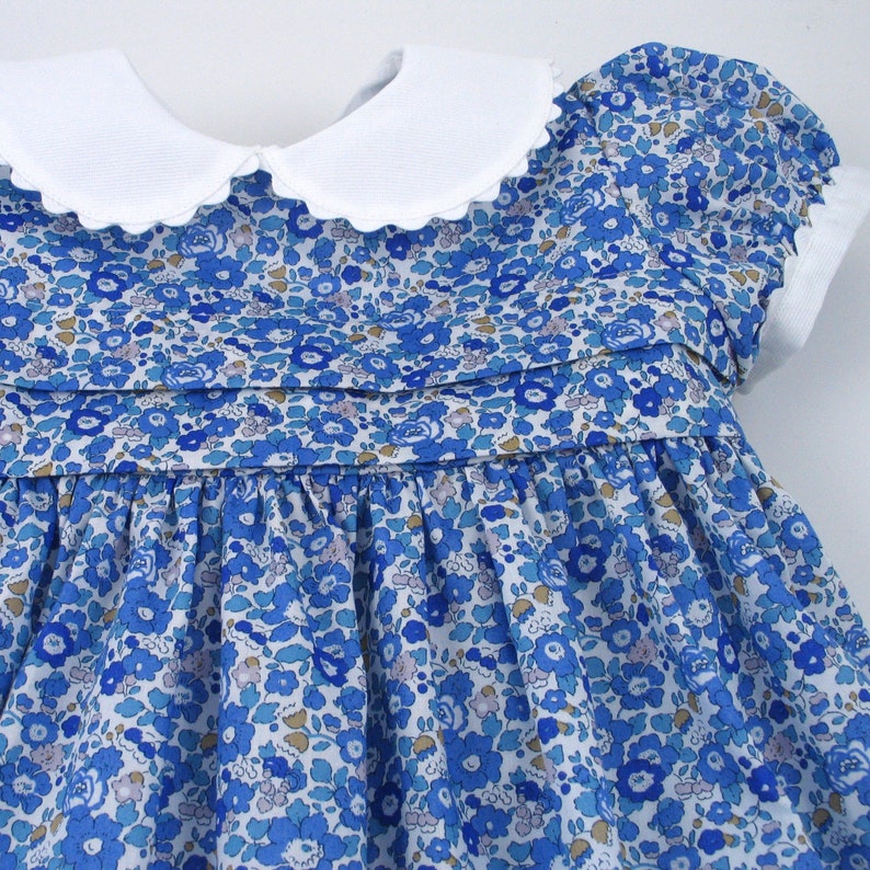 Liberty Tana Lawn Dress in blue Betsy Ann print for A Little Girl image 4