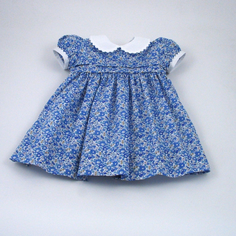 Liberty Tana Lawn Dress in blue Betsy Ann print for A Little Girl image 2