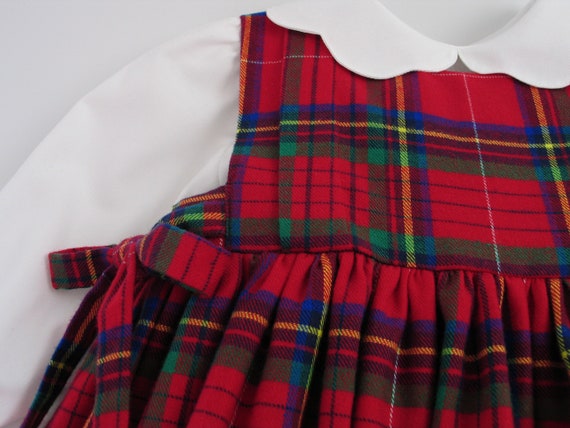 red tartan pinafore