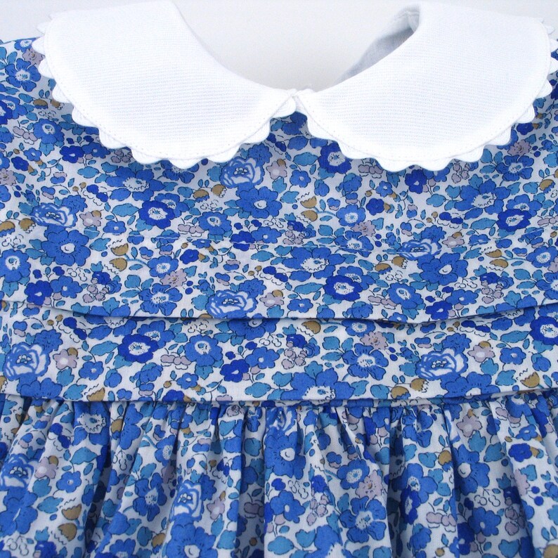 Liberty Tana Lawn Dress in blue Betsy Ann print for A Little Girl image 3