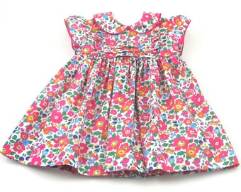 Liberty Tana Lawn Dress in Cerise Pink "Betsy" print for A Little Girl