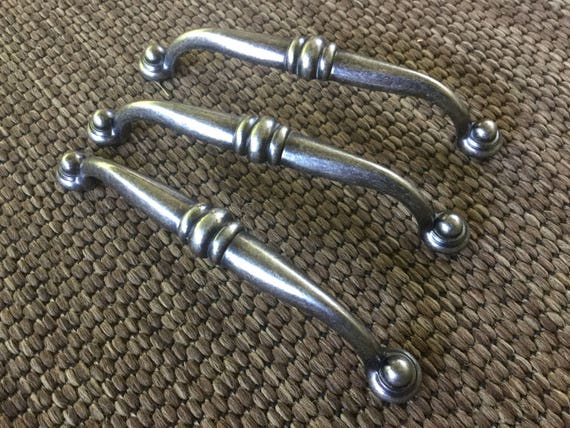 Silver Toned Brushed Nickel Drawer Pulls 5 Inch At Center 5 5 Etsy