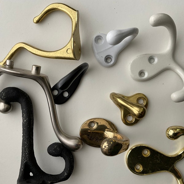 Assorted Hooks Black White Wall Hooks Coat Hooks Hat Hooks and More