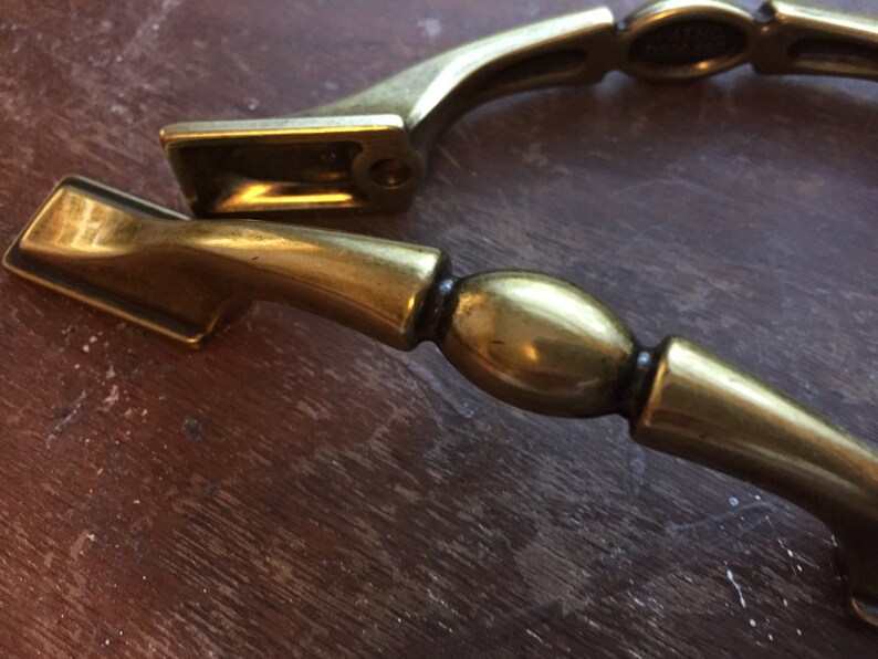 Brass Colored Drawer Pulls 3 Inches at Center 5 Inches Total Etsy