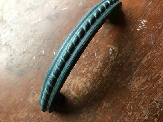 Verdigris Distressed Metal Rope Design Drawer Pull 3 Inches At Etsy