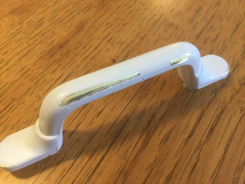 White Distressed White Drawer Pulls 3 Inches at Center 5 Etsy