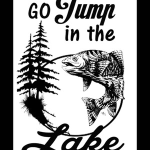 Vintage Antique Jump in the Lake Rustic Digital Download 5x7