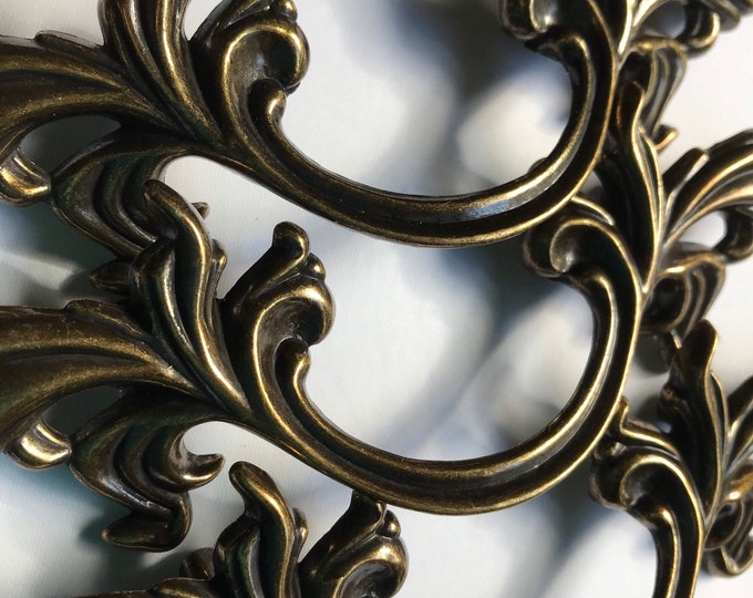 Brass Colored Drawer Pulls Antique Brass Distressed Dainty French