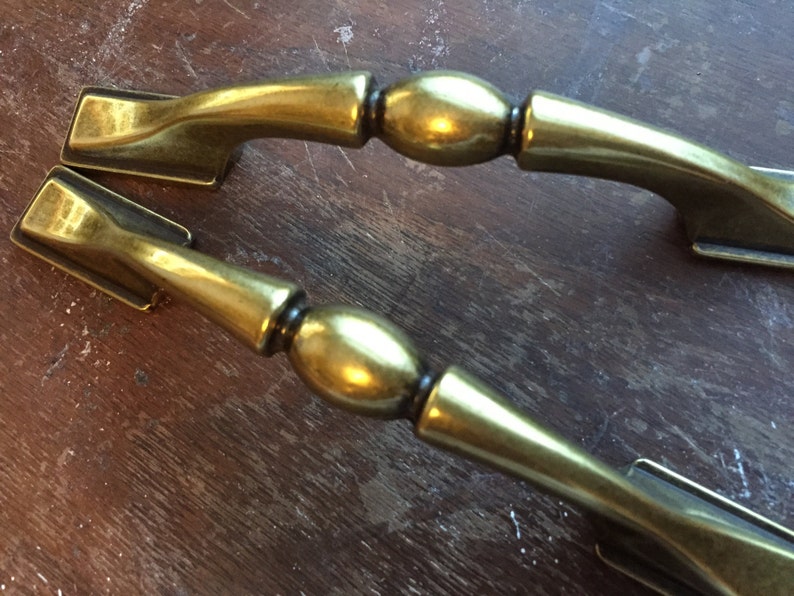 Brass Colored Drawer Pulls 3 Inches at Center 5 Inches Total Etsy