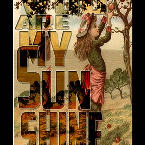 Vintage Antique You Are My Sunshine Rustic Digital Download 5x7