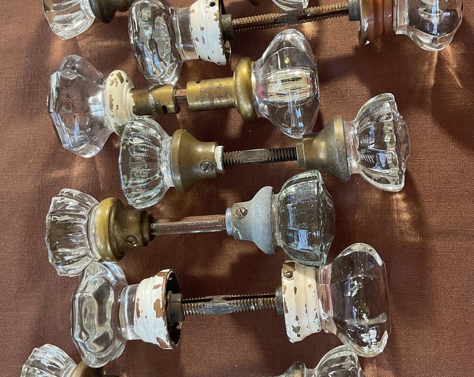 Antique Door Knob Sets Glass Before 1930 Etsy