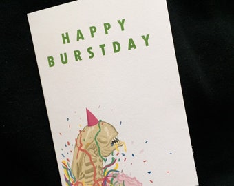 Alien Chestburster Birthday Card