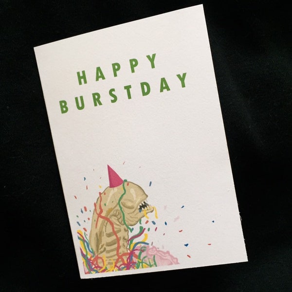 Alien Chestburster Birthday Card