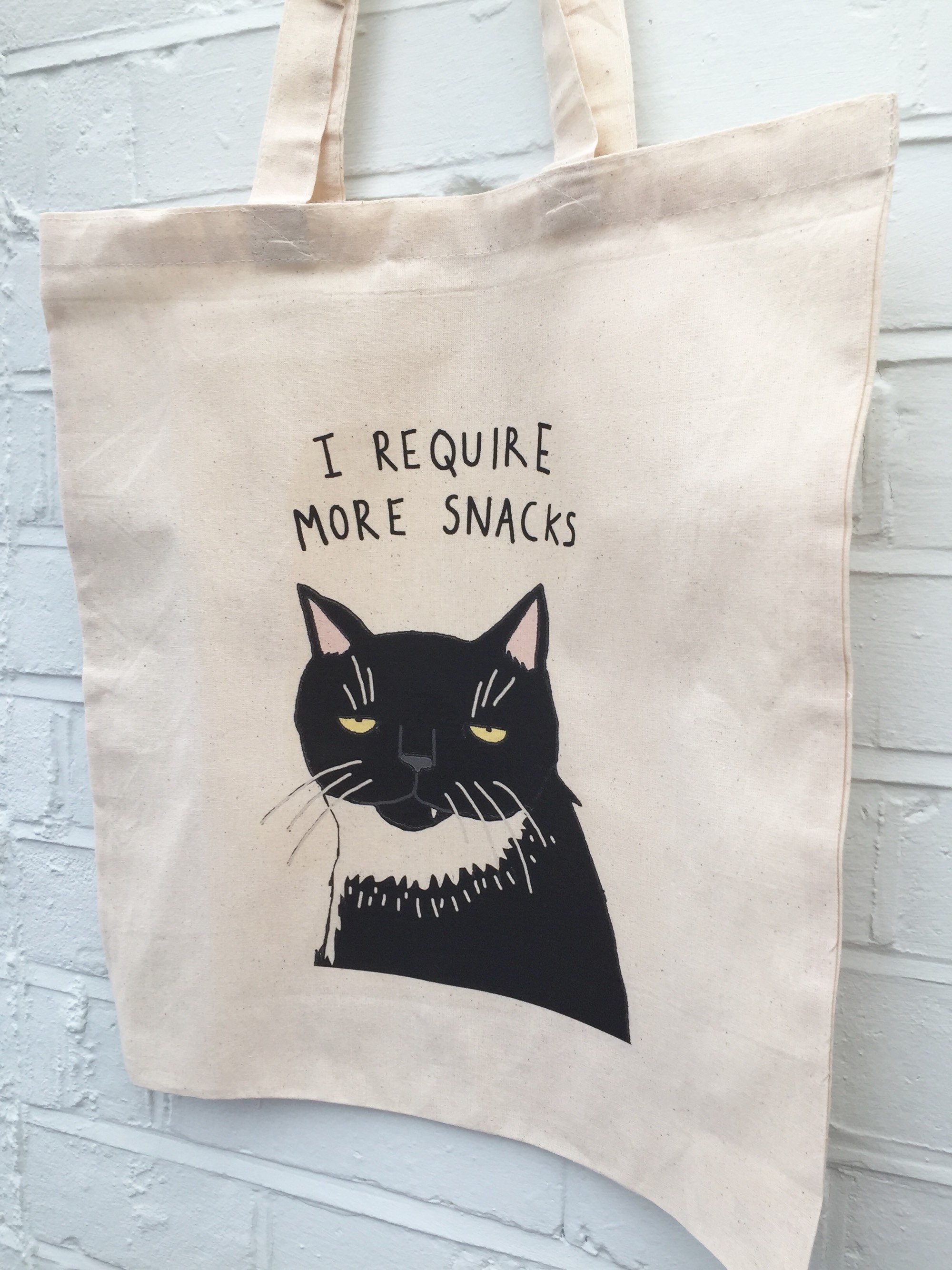 Funny Hungry Cat Tote Bag | Etsy