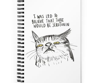 Funny Serotonin Cat Notebook