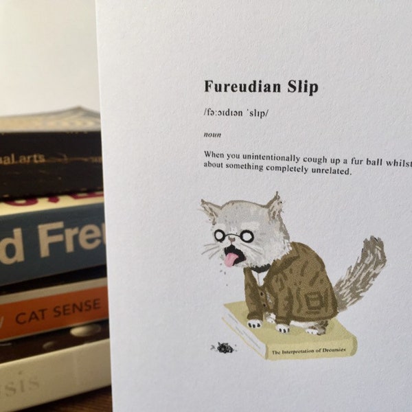 Funny Freud Cat Card