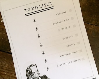 Grappige afdrukbare componist thema-takenlijst