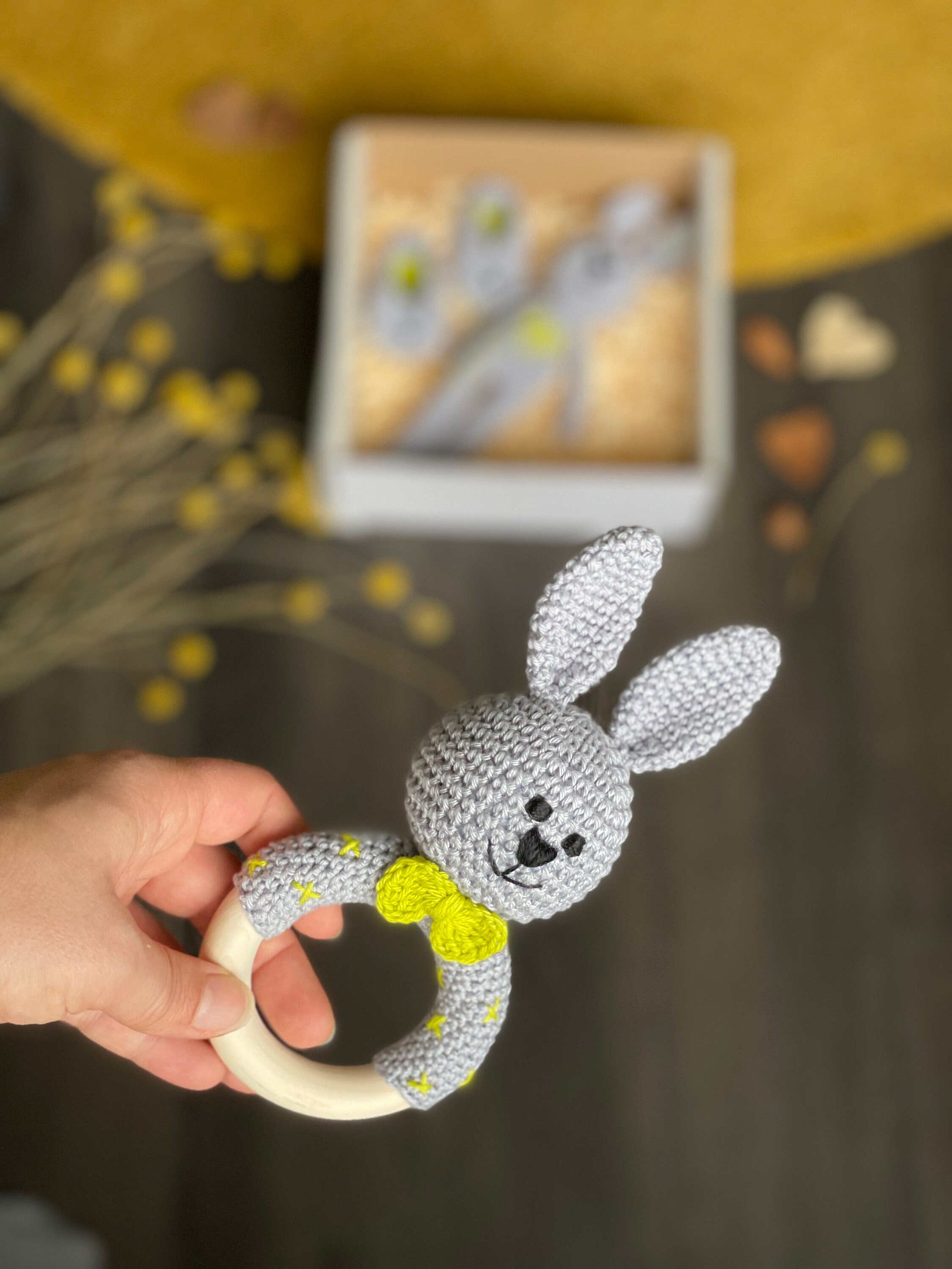 Bunny Gift Set Crochet Rabbit Baby Shower Present Newborn Gift Box ...