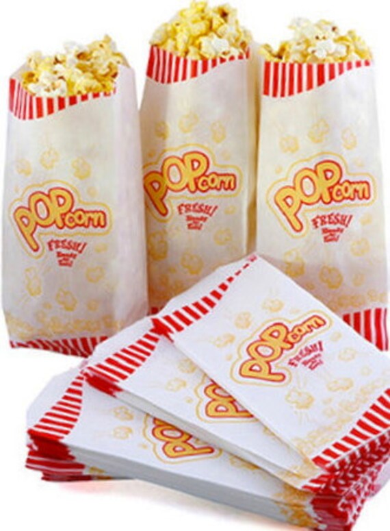 10 popcorn bags food bag party bag movie night popcorn Etsy