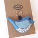 Felt blue bird DIY sewing kit/make your own keyring/beginner pattern/easy embroidery kit/felt craft project/pre cut pattern/felt animals