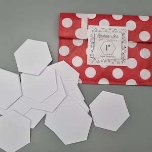 Modelli di carta esagonale per il patchwork inglese. 1 pollice