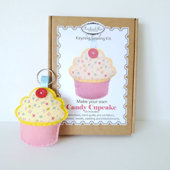 Cupcake Felt Craft Sewing Kit Make Your Own Keyring Etsy