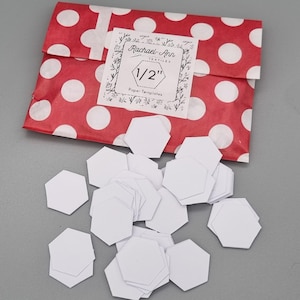 Modelli di carta esagonale per il patchwork inglese. 1/2 pollice