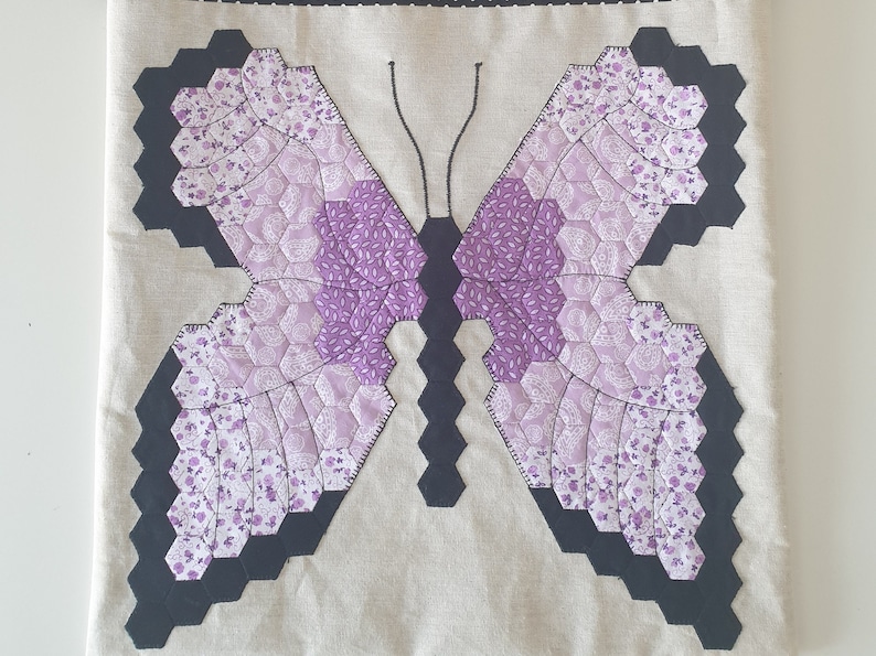 EPP Hexie Butterfly PDF download. Make your own English paper pieced butterfly image 1