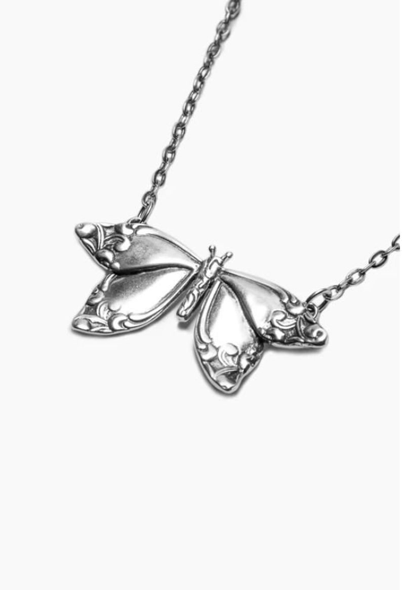 Spoon Necklace: Butterfly by Silver Spoon Jewelry image 1