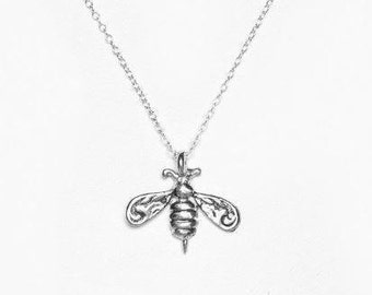 Spoon Necklace: "Bumble Bee" Silver Spoon Jewelry