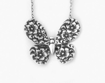 Spoon Necklace: "Olive Butterfly" by Silver Spoon Jewelry