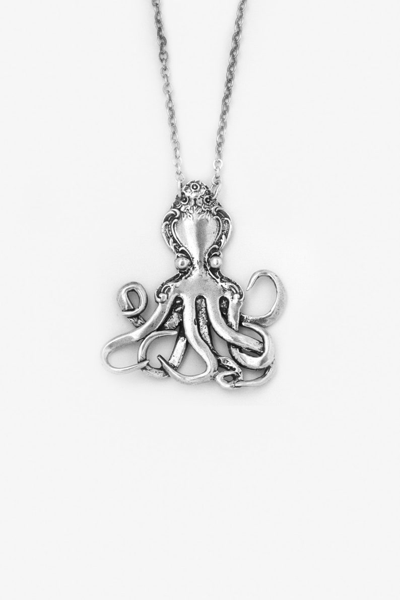 Spoon Necklace: Octopus by Silver Spoon Jewelry image 2