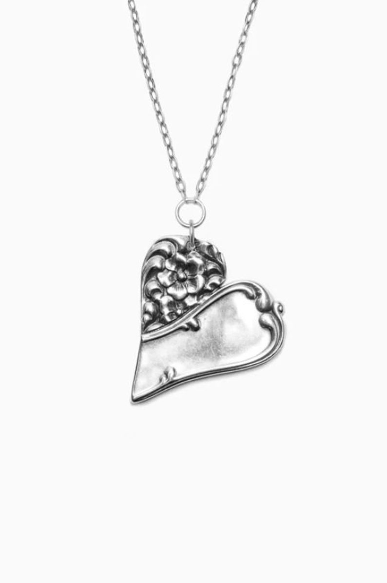 Spoon Necklace: Charlotte Heart Pendant Necklace image 2