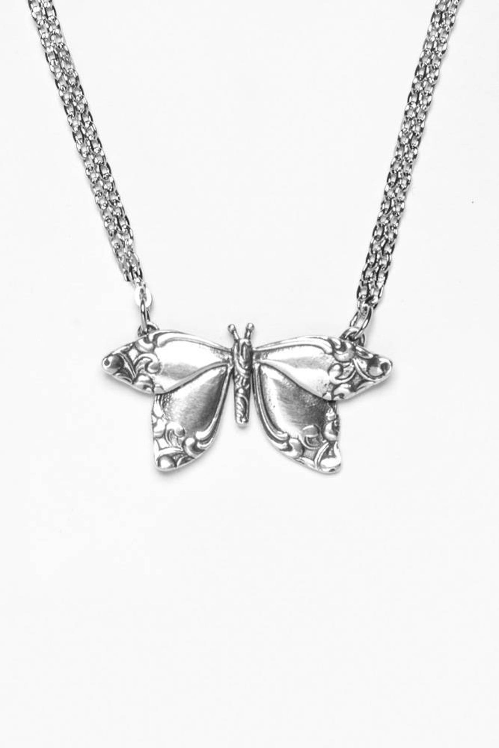 Spoon Necklace butterfly by Silver Spoon Jewelry Etsy