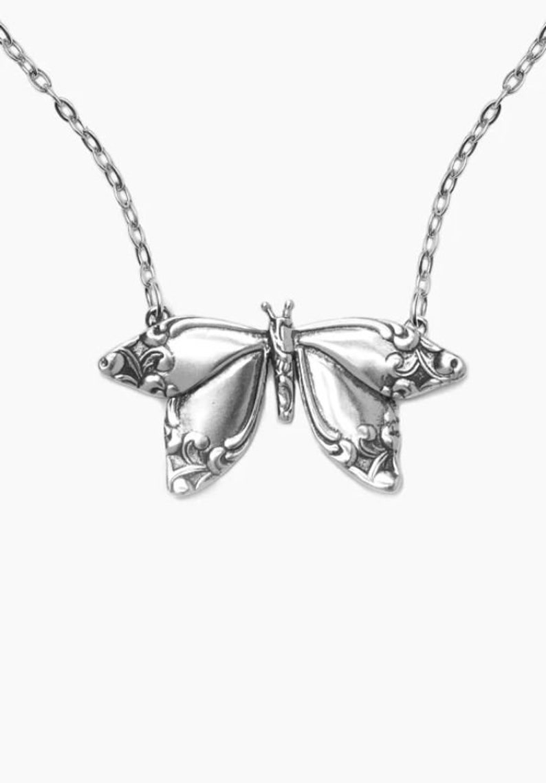 Spoon Necklace: Butterfly by Silver Spoon Jewelry image 2