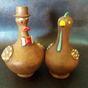 Vintage Handgemaakte Turkije Paar Zout & Peper Shakers