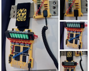 Ghostbusters inspired, Modernised Belt Gizmo, (model 003) Health and Safety yellow.