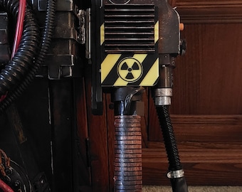 Easy fit, Frozen Empire, spengler wand, heat-sink/speaker cover, yellow, yellow/black radiation warning plate, haslab.
