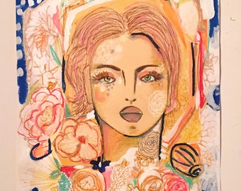 woman portrait winter, bohemian portrait art, abstract portrait, art, spiritual portrait, fashion portrait, Goddess art, folk art, abstract